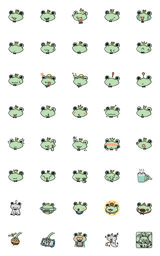 [LINE絵文字]Croak Frog Princeの画像一覧