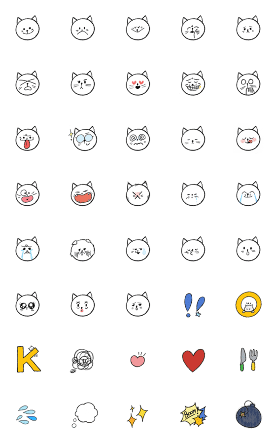 [LINE絵文字]コミカルねこの画像一覧