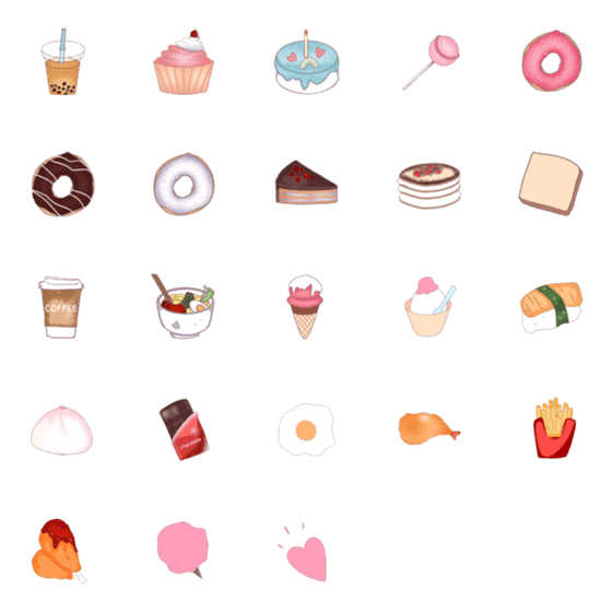 [LINE絵文字]Emoji : cute foodの画像一覧