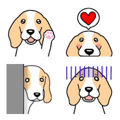 [LINE絵文字] 犬種別毎日ビーグル絵文字(レモンホワイト)の画像