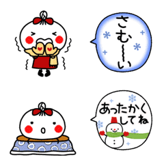 [LINE絵文字] ▶動く！あんこと吹き出し。冬絵文字。の画像