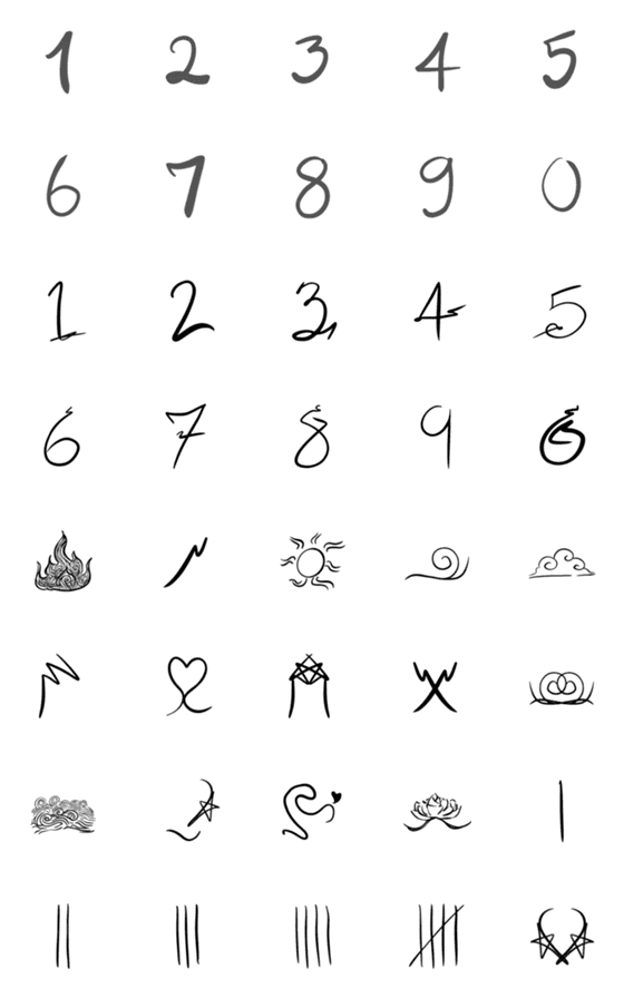 [LINE絵文字]charming Number ＆ Symbolsの画像一覧