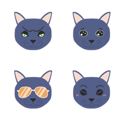 [LINE絵文字] 9F_Russian blue catの画像