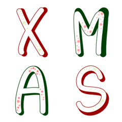 [LINE絵文字] Emoji A-Z 0-9 Chrismas Themesの画像