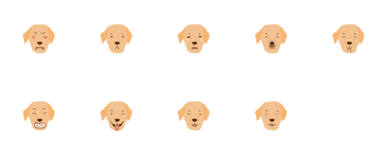 [LINE絵文字]9F_Golden Retriever dogの画像一覧