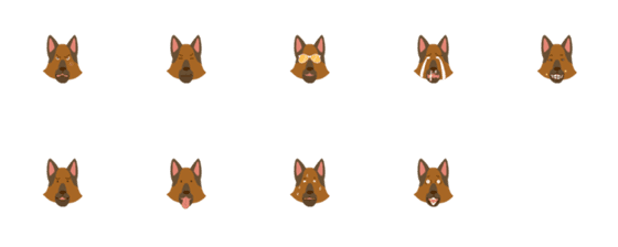 [LINE絵文字]9F_German Shepherd dogの画像一覧