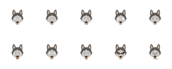 [LINE絵文字]9F_Husky dogの画像一覧