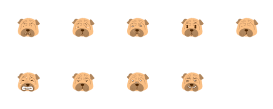 [LINE絵文字]9F_Shar Pei Dogの画像一覧