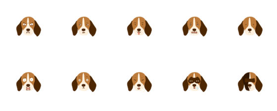 [LINE絵文字]9F_Beagle Dogの画像一覧