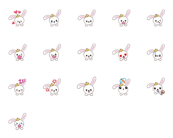 [LINE絵文字]rabbit princessの画像一覧