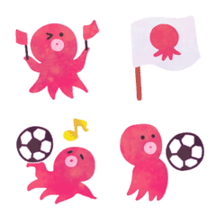 [LINE絵文字] 動く♥タコとサッカーの画像