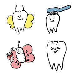 [LINE絵文字] tooth baby and his butterfly mochiの画像