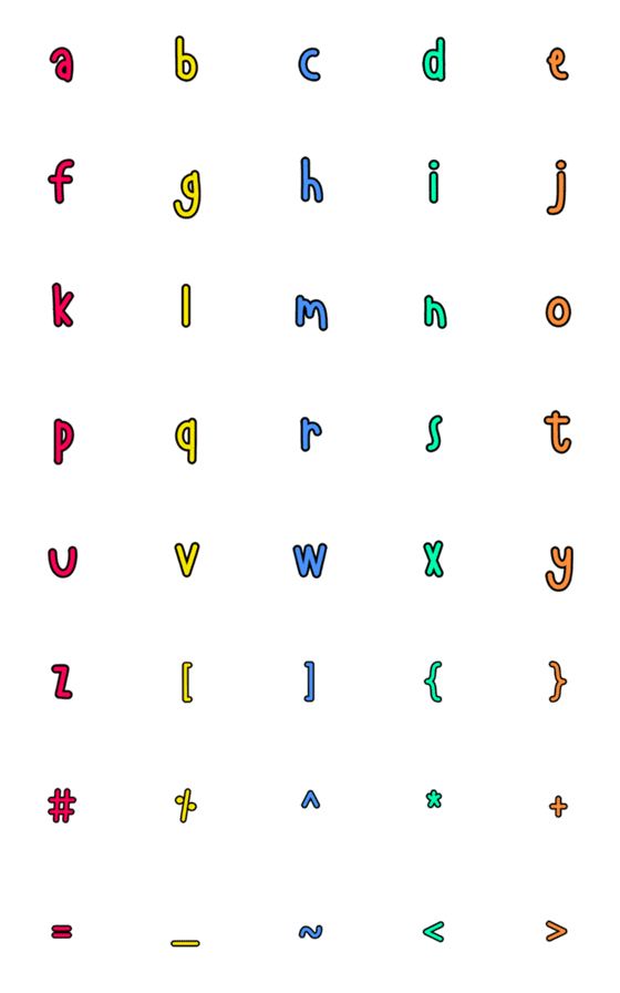 [LINE絵文字]Emoji : English Alphabet Vol.2の画像一覧