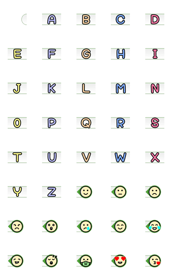 [LINE絵文字]Emoji : English Alphabet With Text Boxの画像一覧