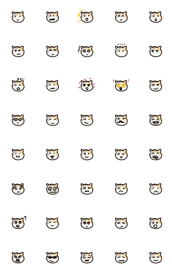 [LINE絵文字]All Cat faceの画像一覧