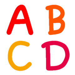 [LINE絵文字] English alphabets in bright colorsの画像