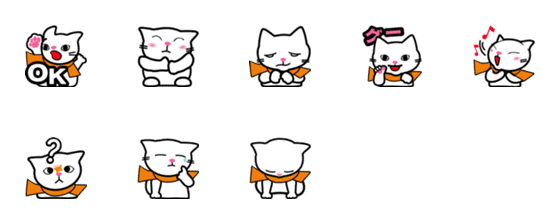 [LINE絵文字]CAT/whiteの画像一覧