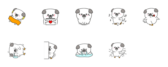 [LINE絵文字]Have fun with cute puppies！の画像一覧