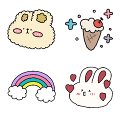 [LINE絵文字] Beebear＆ rabbit cute emojiの画像