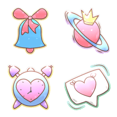 [LINE絵文字] Cute and bright chat decoration emojisの画像