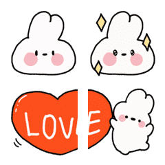 [LINE絵文字] 【動く！！】うさぎのうさち♡もちもち♡の画像