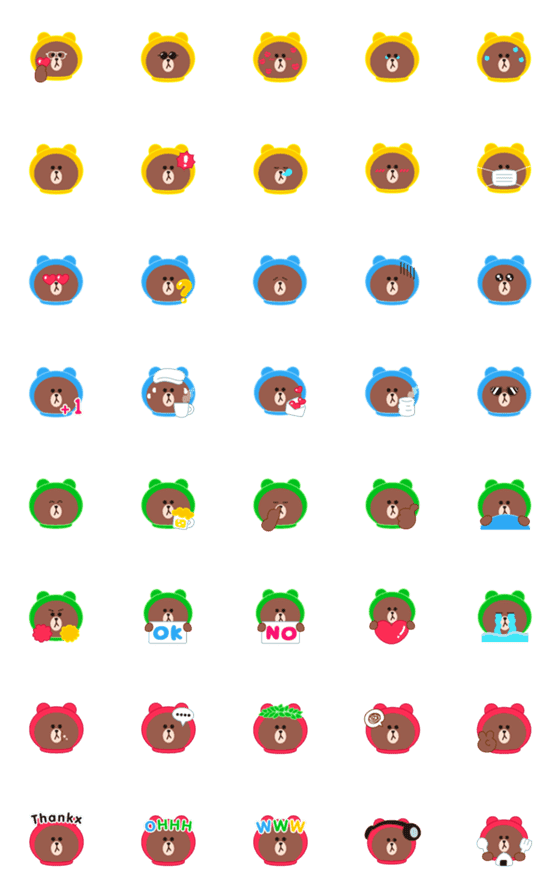 [LINE絵文字]Fat ＆ Cute Brown Emojiの画像一覧