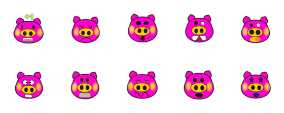 [LINE絵文字]Pig's Whimsical Worldの画像一覧