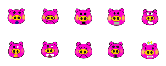 [LINE絵文字]Pig's imaginary worldの画像一覧