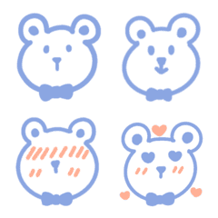 [LINE絵文字] Emojis:Cute Blue Bearの画像