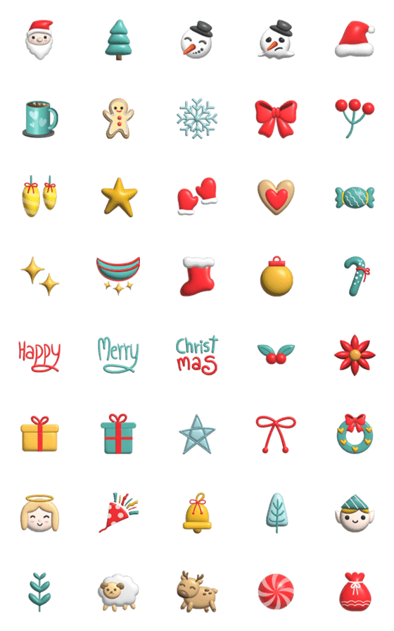 [LINE絵文字]Christmas 3Dの画像一覧