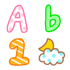 [LINE絵文字] 可愛いアルファベット＆数字♡の画像