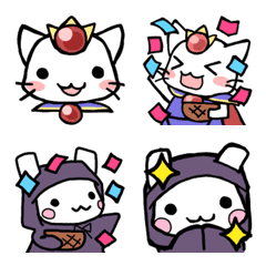 [LINE絵文字] ねこ勇者とうさ魔導士1の画像