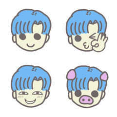 [LINE絵文字] blue hair Rong-Rongの画像