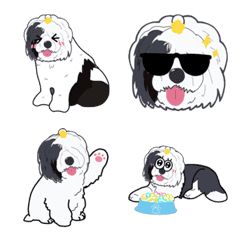 [LINE絵文字] 動く‼︎犬のスタンプ、ドミノちゃん♪の画像