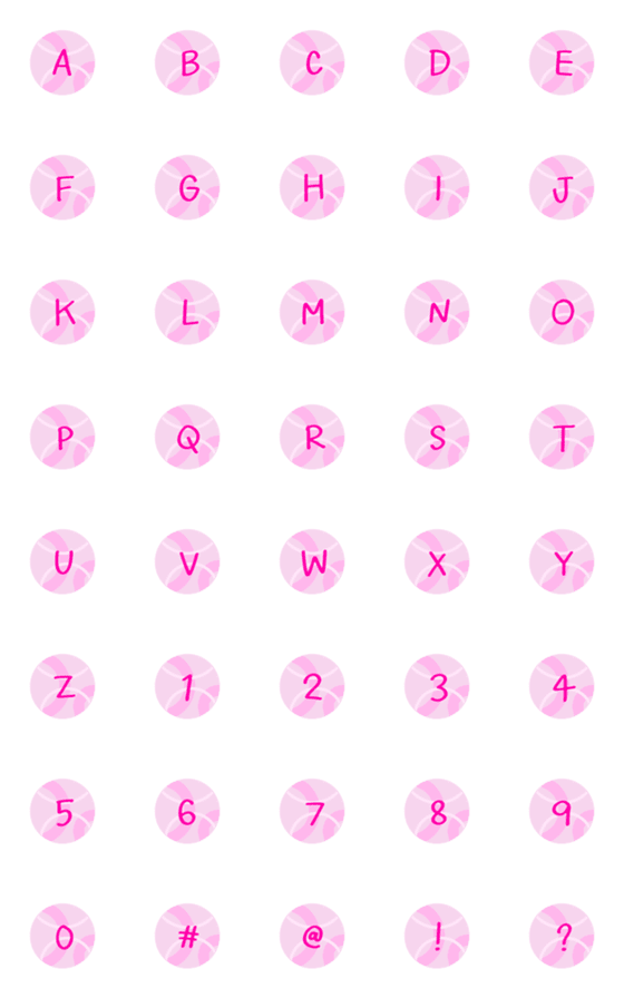 [LINE絵文字]A-Z in the pink circleの画像一覧