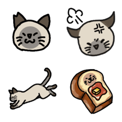 [LINE絵文字] シャム猫さん絵文字の画像