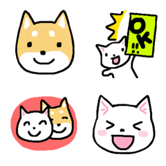 [LINE絵文字] しばとしろねこの画像