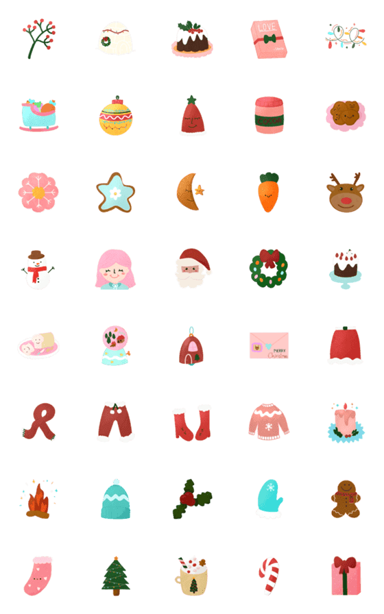 [LINE絵文字]Happy cutie christmas :-)の画像一覧