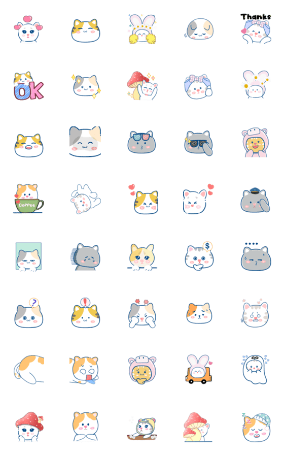 [LINE絵文字]Cat Cat - Cute Animated Emoji  [Ver. 2]の画像一覧