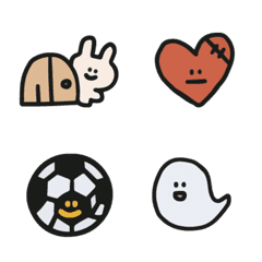 [LINE絵文字] cute black border stickersの画像