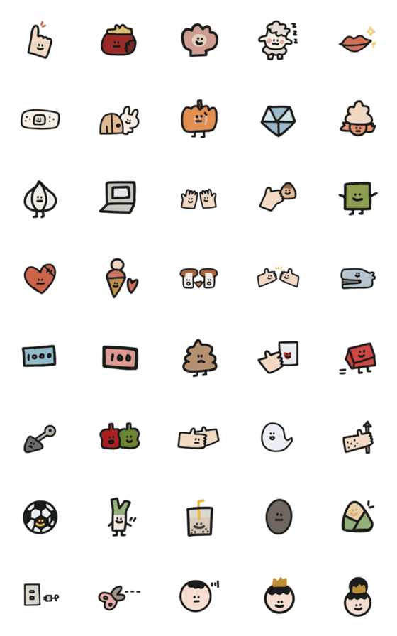 [LINE絵文字]cute black border stickersの画像一覧