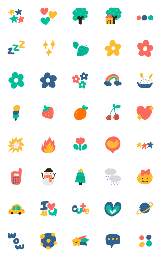 [LINE絵文字]Colorful emoji: 4の画像一覧