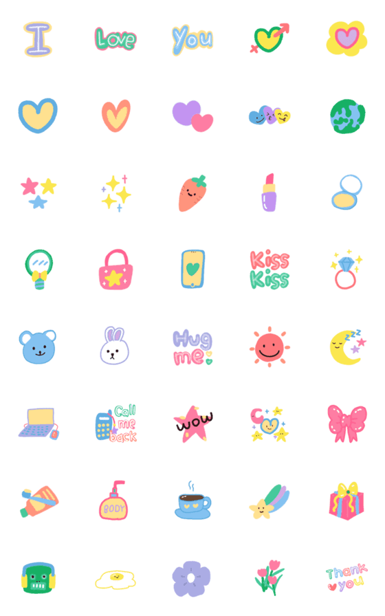 [LINE絵文字]Colorful emoji: 5の画像一覧