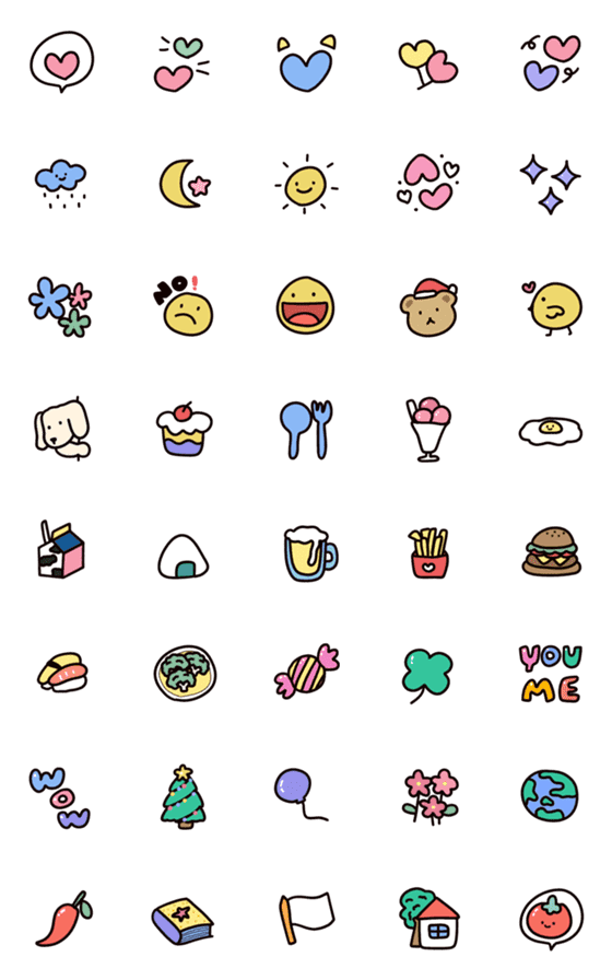 [LINE絵文字]Colorful emoji: 6の画像一覧