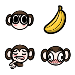 [LINE絵文字] Monkey eat bananaの画像