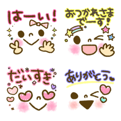 [LINE絵文字] ♡らくがきガーリー絵文字④*.カラフル*.♡の画像