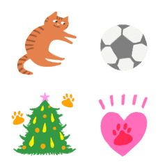 [LINE絵文字] ほっこり猫♥サッカー＆クリスマス 修正版の画像