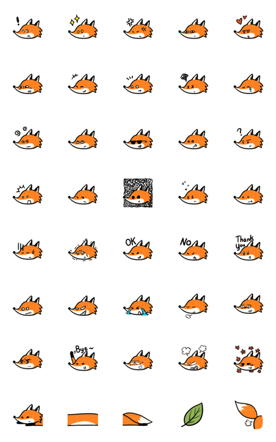 [LINE絵文字]Fox Orangeの画像一覧