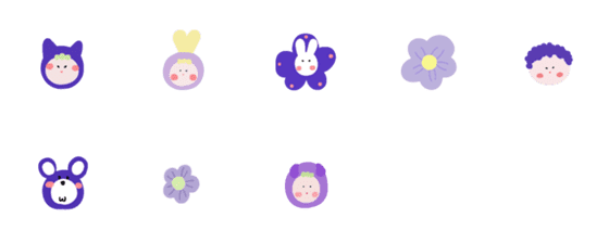 [LINE絵文字]Purple child emojiの画像一覧