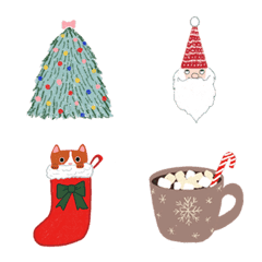 [LINE絵文字] Crayon Christmas ＆ New Year cute emojiの画像